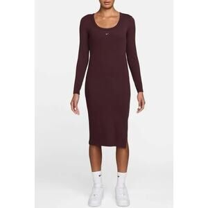 Nike Sportswear Chill Knit Tight Long Sleeve Midi Dress II5241 619 Women’s 2X